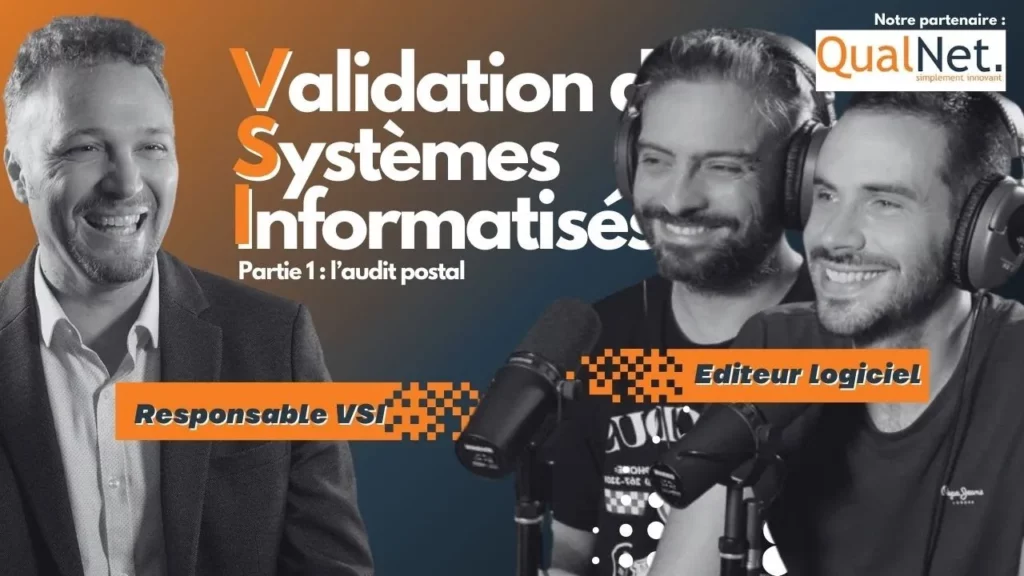 Texte alternatif (Alt text) Professionnels en discussion sur la validation des systèmes informatisés – Partie 1 : l’audit postal, avec le partenaire QualNet.